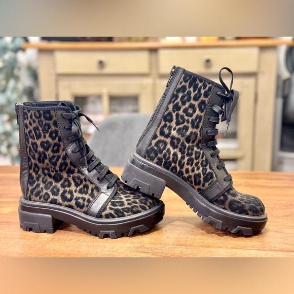 Rag & Bone Shaye Hiker Leather Boots In Black Cheetah Size 36 - Picture 6 of 14